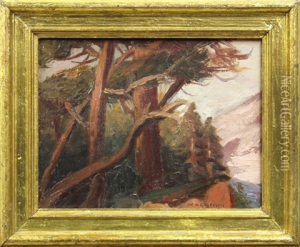 Trees On A Bluff Oil Painting - William Alexander Griffith