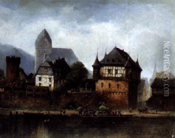The River Front Oil Painting - Paul Friedrich Meyerheim