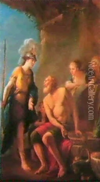 Erminia And The Shepherds Oil Painting - Carle van Loo