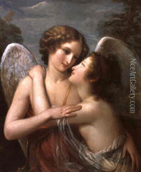 Amor Und Psyche Oil Painting - Giovanni Schiavoni