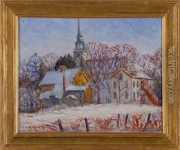 Farmington Church (connecticut) Oil Painting - William Bradford Green