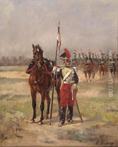 Un Militar Oil Painting - Henri-Louis Dupray