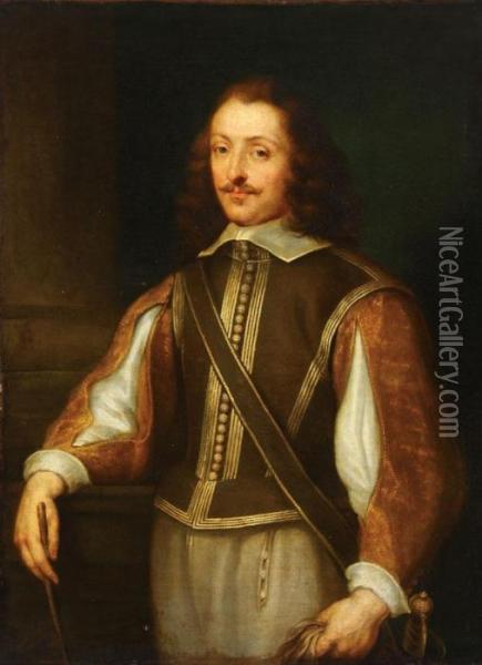 Portrait Of A Gentleman Wearing Sword Oil Painting - Sir Anthony Van Dyck