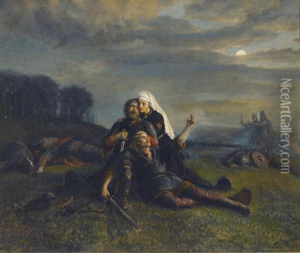 After The Battle Oil Painting - Per Nicolai Arbo