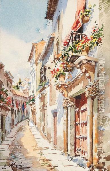 Calle Oil Painting - Enrique Marin Higuero