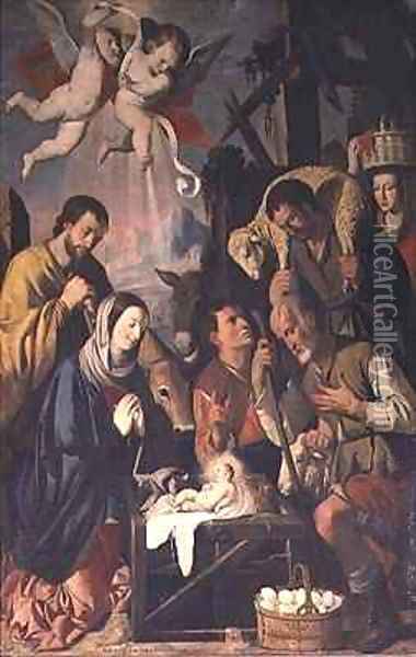 The Adoration of the Shepherds Oil Painting - Mateo Giarte