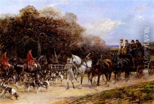 Passing The Hunt Oil Painting - Heywood Hardy