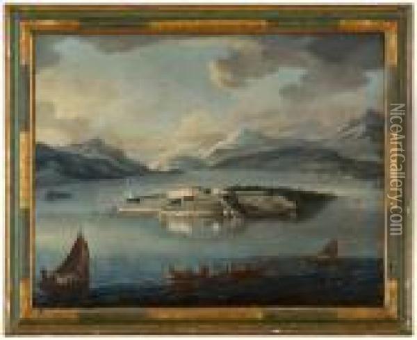 Veduta Delle Isole Borromee Oil Painting - (circle of) Wittel, Gaspar van (Vanvitelli)