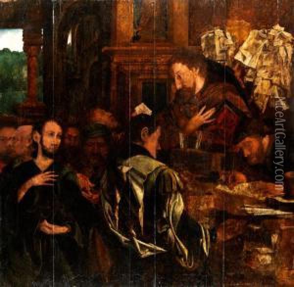 Die Berufung Des Heiligen Matthaus Oil Painting - Marinus van Reymerswaele