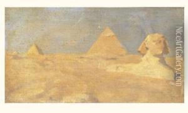 Egypte. Vue Du Sphinx Et Des Pyramides Oil Painting - Jean-Jules-Antoine Lecomte du Nouy