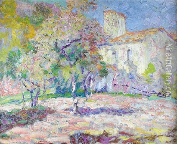 Jardin A Cote De L'eglise Oil Painting - Victor Charreton