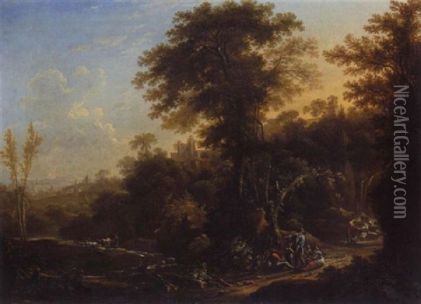 Waldlandschaft Oil Painting - Johann Friedrich Thiele