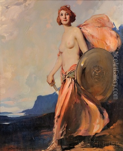 The Shield Maiden/lysistrata Oil Painting - Eric Pape
