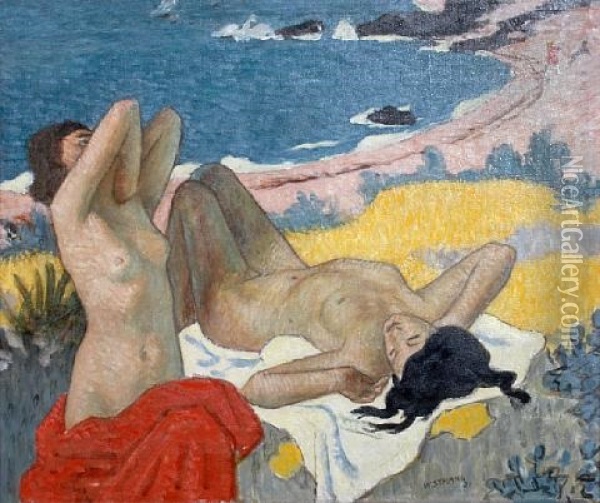 Untitled (the Sunbathers) Oil Painting - William Strang