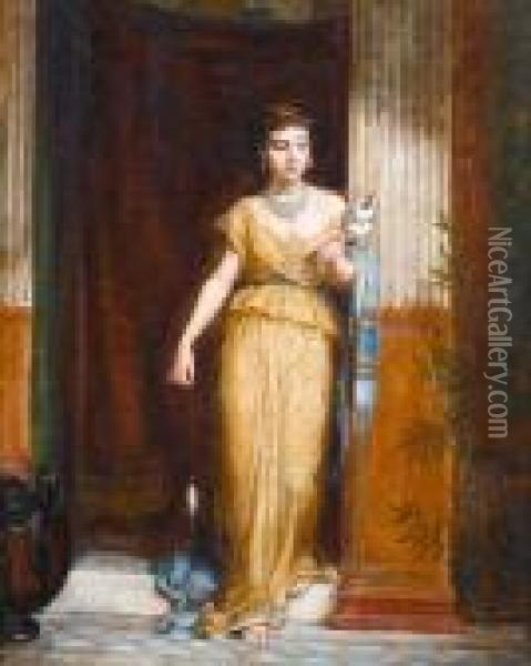 La Fileuse Oil Painting - John William Waterhouse