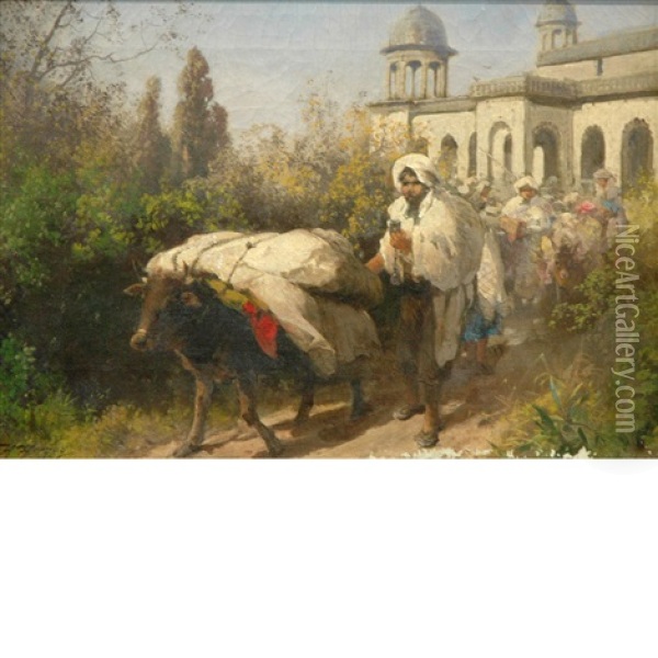 A Turkish Trader Oil Painting - Hermann Herzog