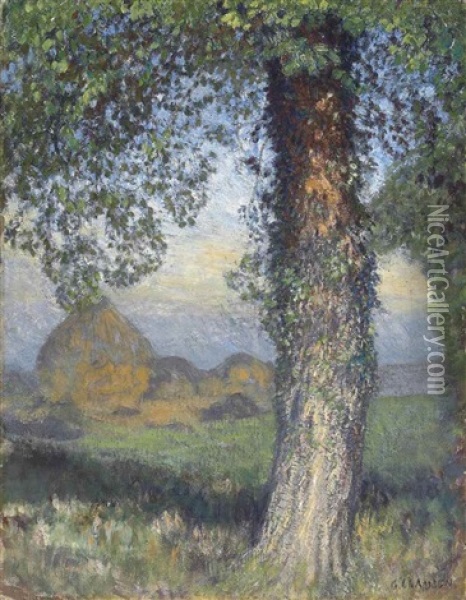 The Elm Tree Oil Painting - Sir George Clausen