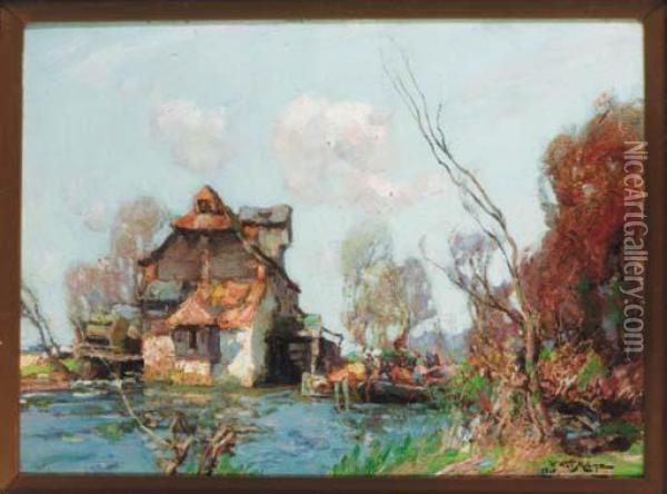 Old Mill On The Ouse Oil Painting - William Watt Milne