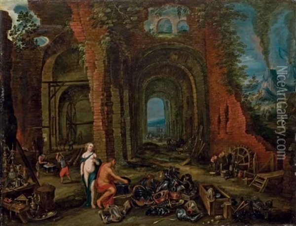 Venus Dans La Forge De Vulcain Oil Painting - Jan Brueghel the Elder