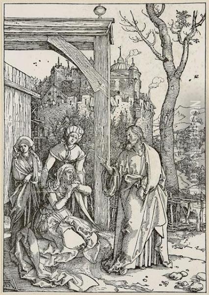 Cristo Despidiendo Sede Su Madre Oil Painting - Durer or Duerer, Albrecht