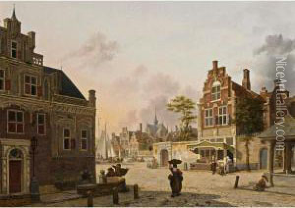 Summer Day In Haarlem Oil Painting - Jan Hendrik Verheijen