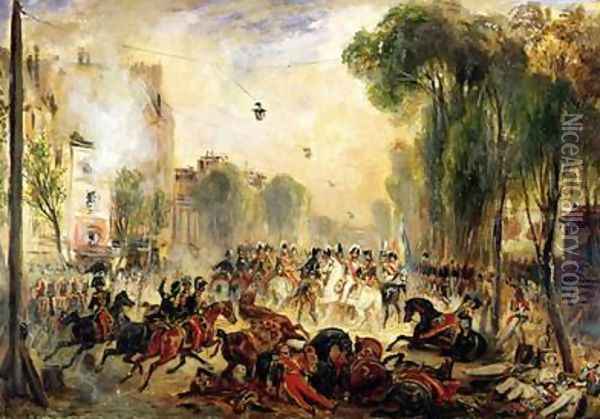Assassination Attempt on King Louis-Philippe 1773-1850 Oil Painting - Francois Gabriel Guillaume Lepaulle
