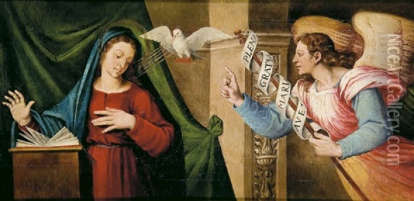 La Anunciacion Oil Painting - Vicente Joanes Masip