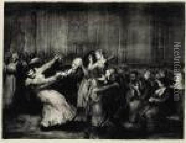 Dance In A Madhouse Oil Painting - George Wesley Bellows