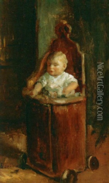 A Child In A Chair Oil Painting - Bernard de Hoog
