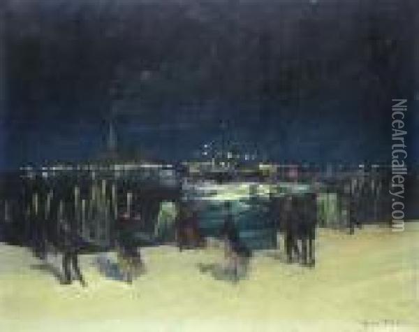 Notturno Avenezia Oil Painting - Gino Albieri