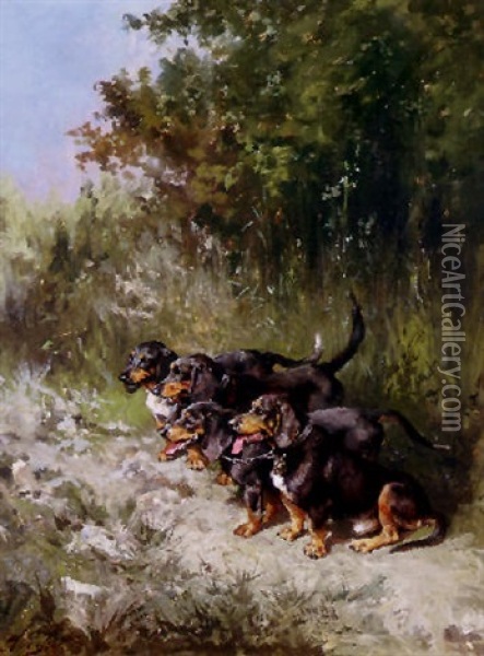 The Four Friends Oil Painting - Olivier de Penne