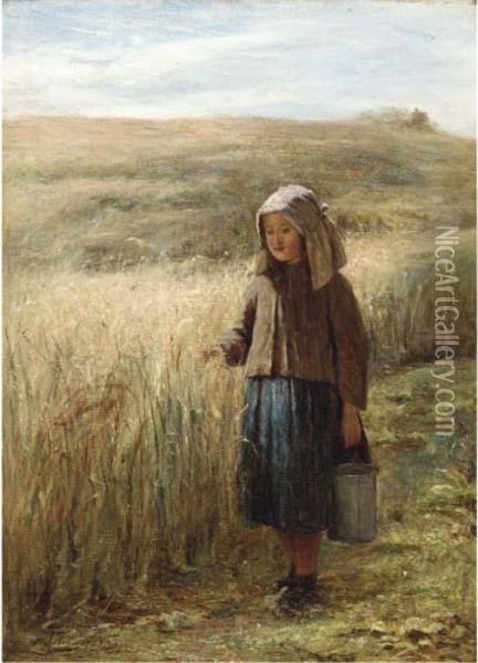 Through The Barley Oil Painting - Joseph Henderson