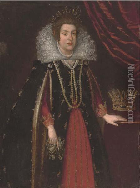 Portrait Of Grand Duchess Maria Magdalena Of Austria (1589-1631) Oil Painting - Justus Sustermans