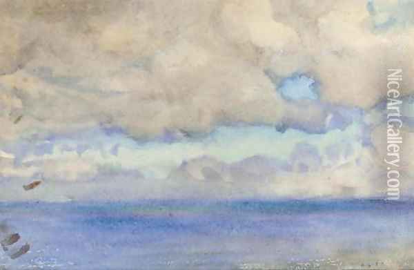 Cloud and sea study Oil Painting - Henry Scott Tuke