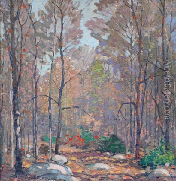 A Forest Opening Oil Painting - Carl Lawless