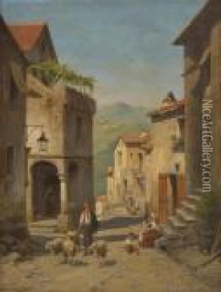 Rue A Froisinone Enitalie Oil Painting - Jacques Carabain