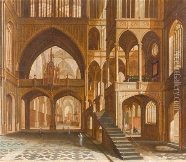 Kircheninterieur Mit Figurenstaffage Oil Painting - Bartholomeus Van Bassen