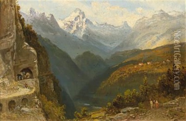 Finstermurz In Tyrol, August 1887 Oil Painting - Pieter Francis Peters