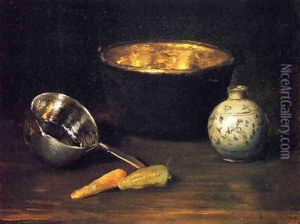 Still Life with Pepper and Carrot Oil Painting - William Merritt Chase
