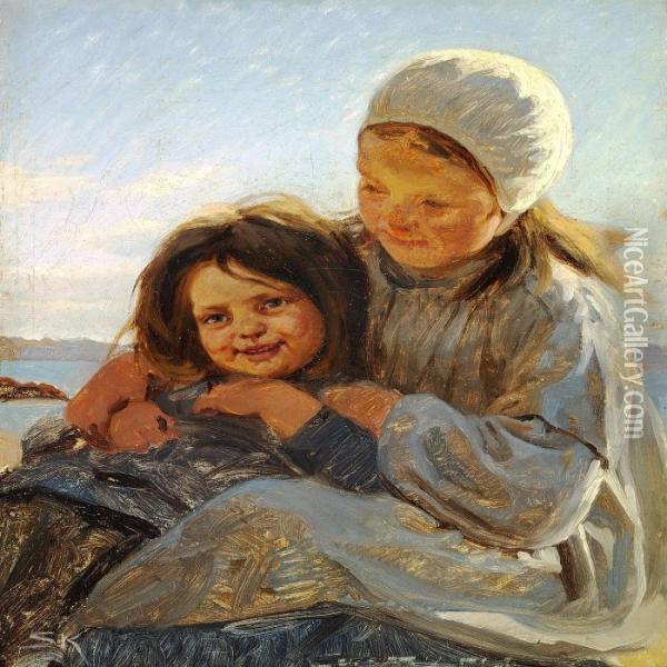 Siblings Oil Painting - Peder Severin Kroyer