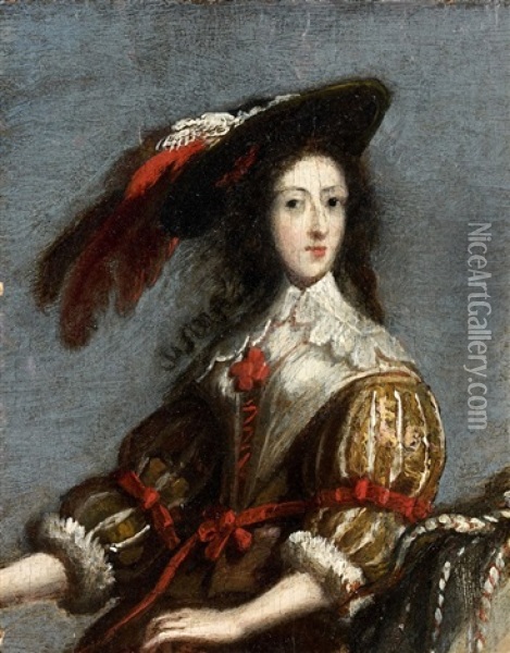 Portrait D'une Elegante Oil Painting - Jean de Saint-Igny