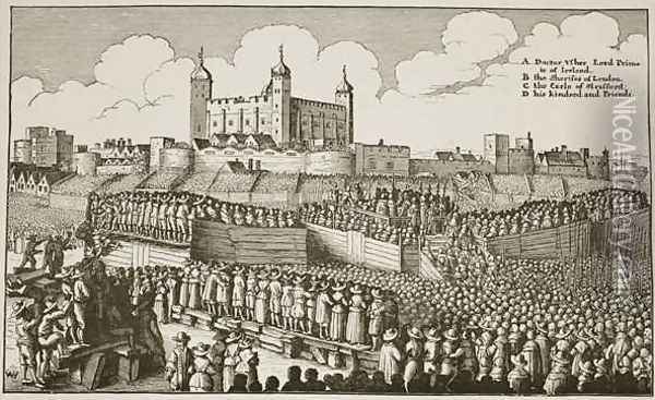 Execution of Strafford Oil Painting - Wenceslaus Hollar