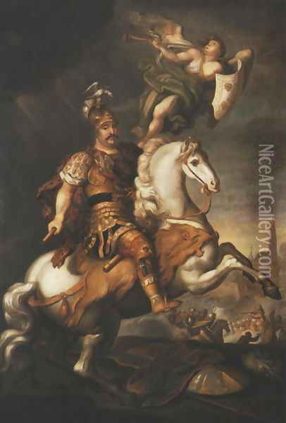John III at the Battle of Vienna Oil Painting - Jerzy Eleuter Szymonowicz-Siemiginowski
