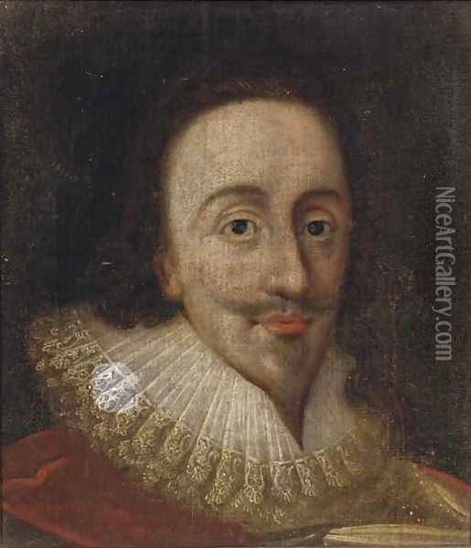 Portrait of a gentleman, thought to be King Charles I (1600-1649) Oil Painting - Daniel Mytens