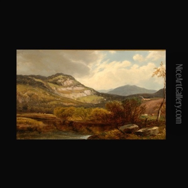 Landscape With Lake Oil Painting - William M. Hart