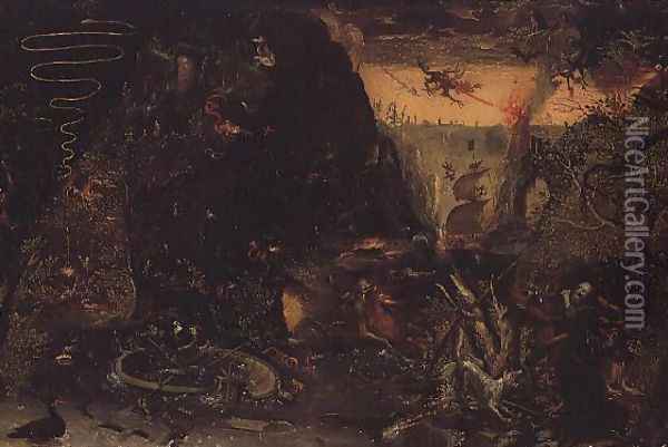 Temptation of St. Anthony Oil Painting - Jakob Isaaksz Swanenburgh