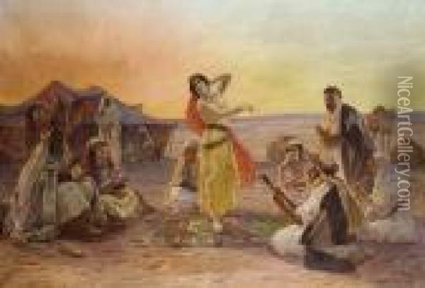 A Dance In The Desert Oil Painting - Otto Pilny