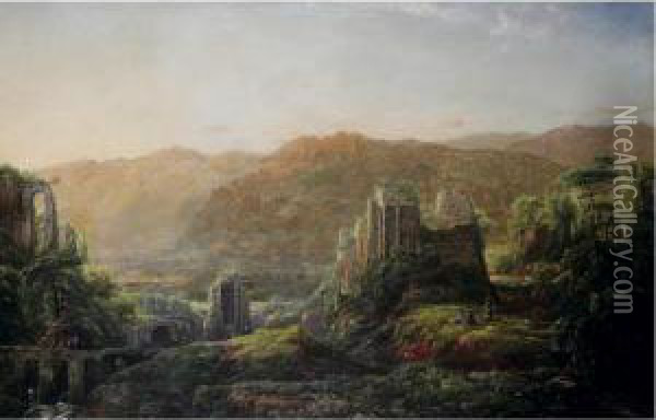 Arcadian Landscape Oil Painting - William Louis Sonntag