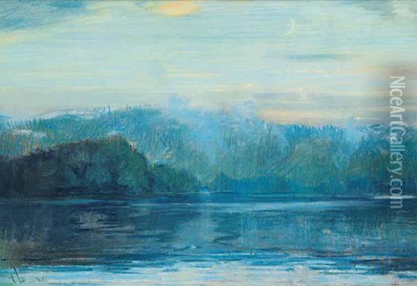 At Moonrise Oil Painting - Peleg Franklin Brownell