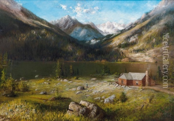 Lake In The Alps Oil Painting - Karl Heffner